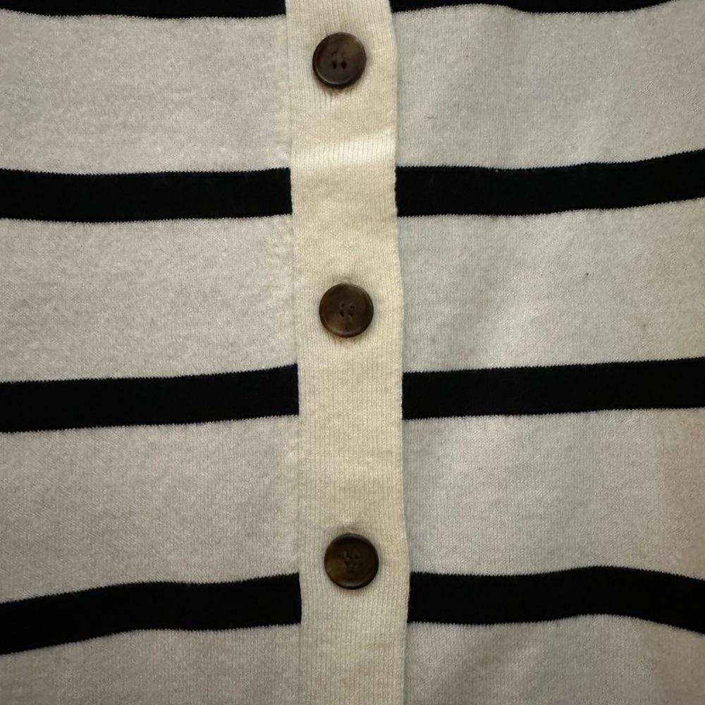 Caslon Black and Cream Striped Cardigan - Picture 3 of 4